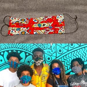 HAND-SEWN FACE MASK W/ FILTER POCKET